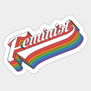 Retro Feminist Feminism 70s Style Vintage Sticker